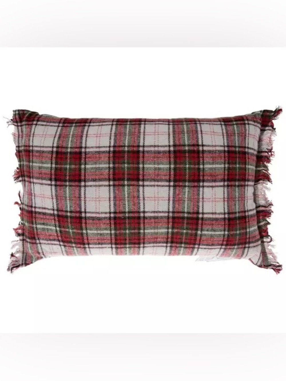 Red, White & Green Plaid Lumbar Pillow